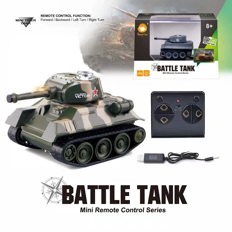 Mini RC Tank Remote Control Crawler 2.4G Military Battle Tank Model Chassis Electric Toys Cars Toys for Boys Gift for Kid
