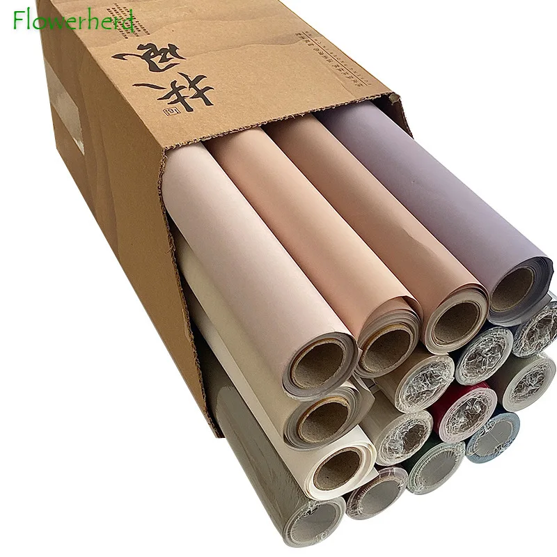 Peach Skin Roll Craft Paper 52cm X 6Y Two-color Waterproof Flower Bouquet  Wrapping Paper Handmade DIY Florist Kraft Tissue Paper