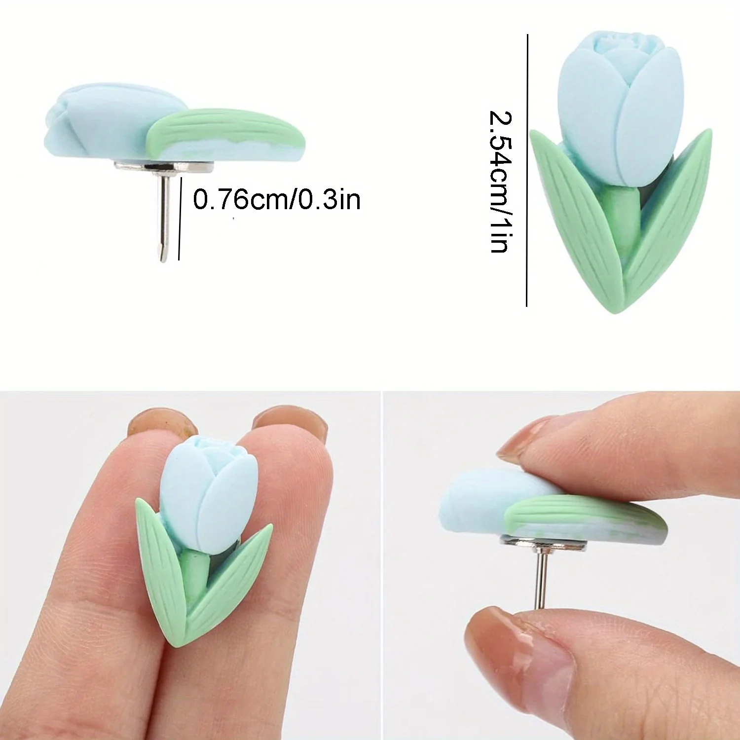 30pc 꽃 푸시핀, 코르크보드 게시판 사진 카드에 적합한 장 귀여운 엄지 못핀, 고정 도구 액세서리