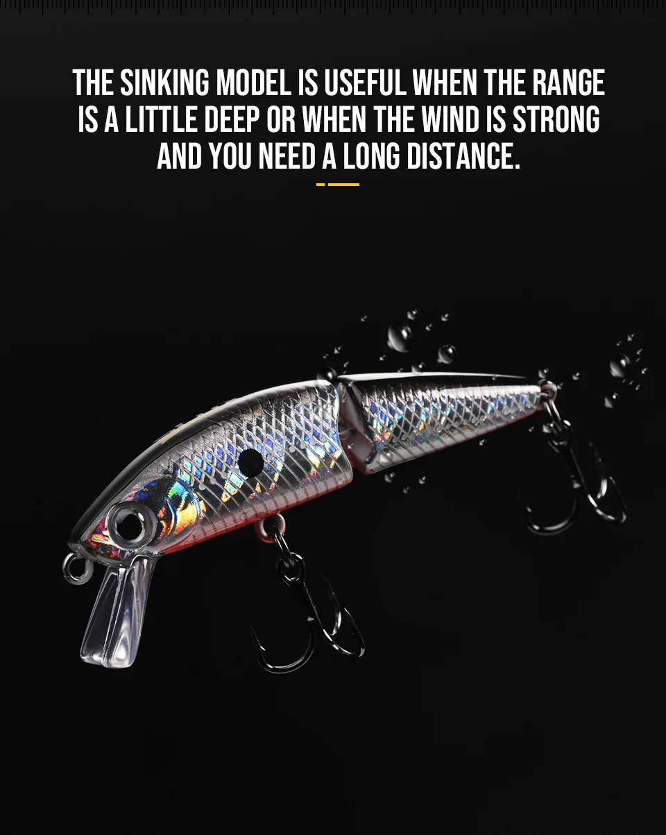 BLUX DR. Minnow Joint 50S Swimbait 50mm 3,2g Sinking Wobbler Angelköder Künstlicher harter Köder für Hechtbarschforelle – Detail 4