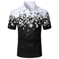 Gradient Polo Shirts Men Casual Lapel Short Sleeve T-Shirt 3d Print Golf Sports Shirt Summer Breath Quick Dry Men's Polo Shirts 2