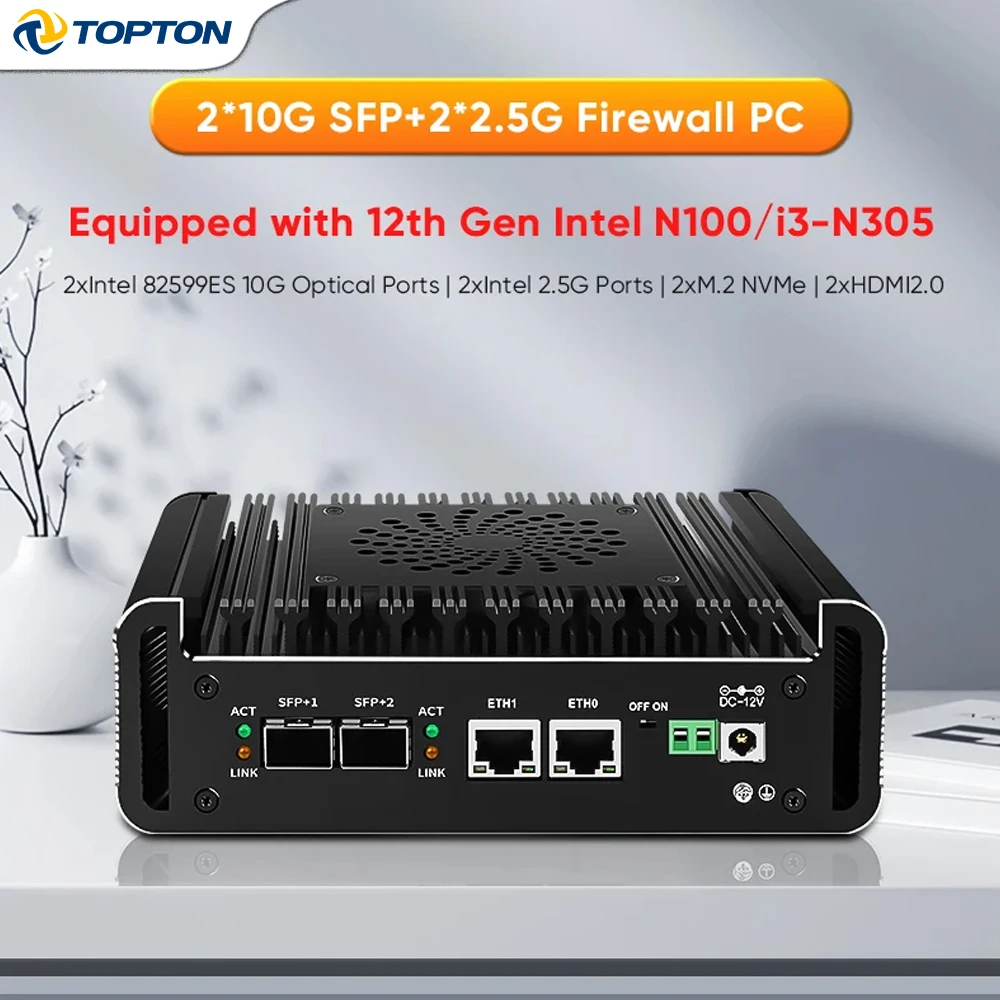 2x10G SFP+ 第12世代 ファイアウォールルーター ミニPC Intel Core 3