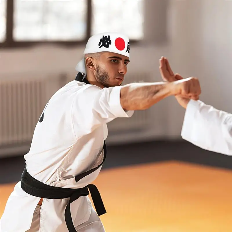 Description Picture 5 of itemWhite Headband Samurai Japan Japanese-Style Ninja Running Cloth Karate Accessory Man Sports Headband White Victory Headband