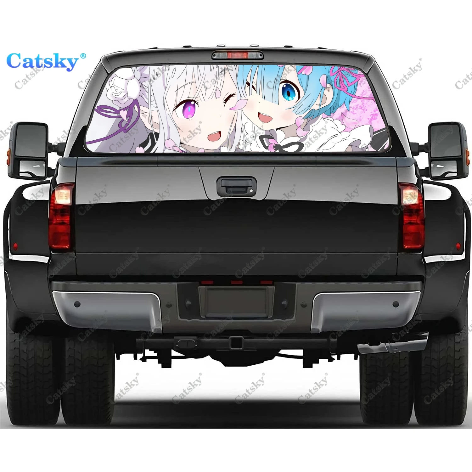 

Girl Sexy RE ZERO Rear Window Decals for Truck,Pickup Window Decal,Rear Window Tint Graphic Perforated Vinyl Truck Sticker