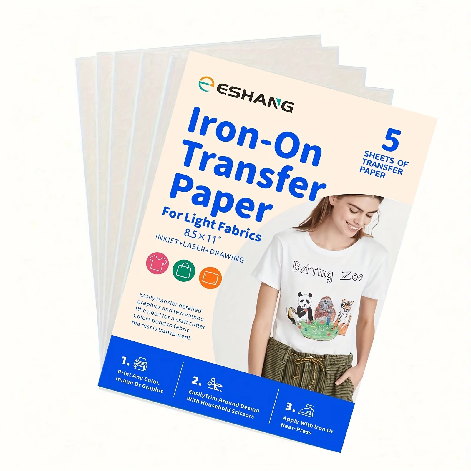 A4 5 Sheets Heat Transfer Paper for T Shirts Printable Heat Transfer Vinyl  for Iron on Transfers for Inkjet - AliExpress, image size:1600x1600