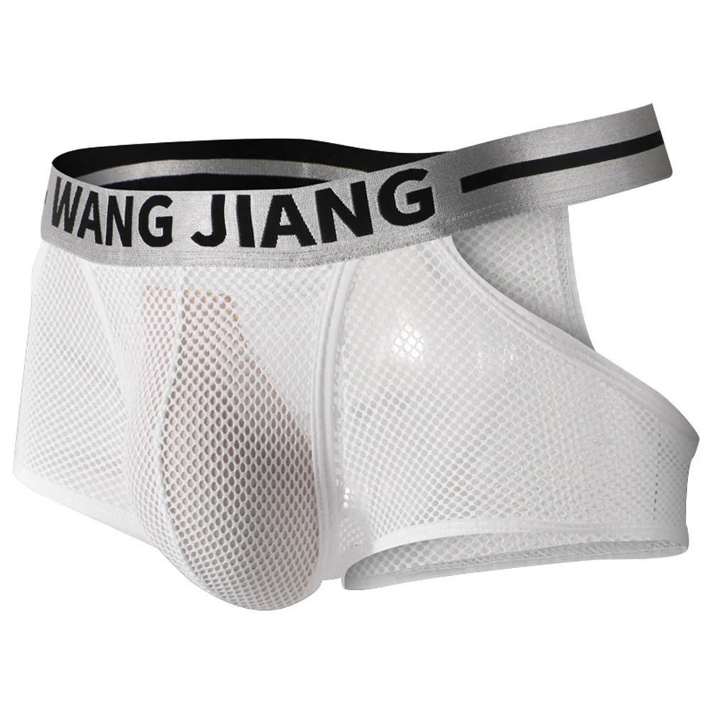 

Men's Transparent Mesh Underwear Male Sheer Boxer Breifs Hollow Out Underpants Quick Dry Bikini Trunks Boxer Shorts Knickers