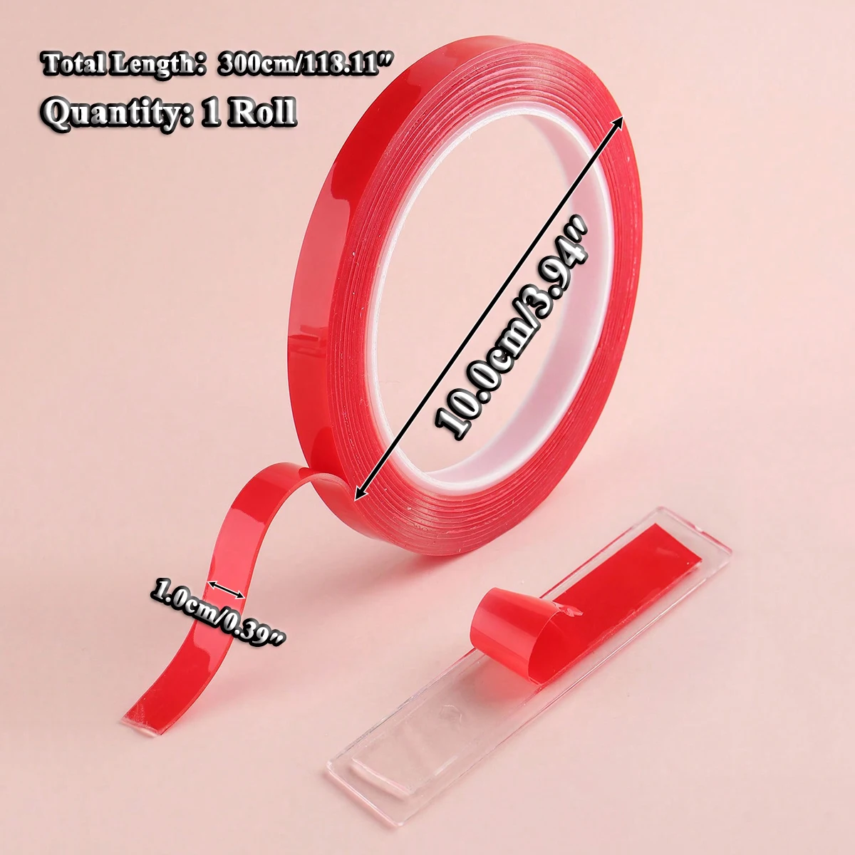 Red Double-Sided Adhesive Nail Tape for Extensions and DIY Manicures