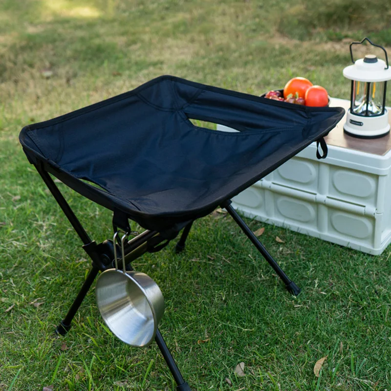 Folding Stool Folding Chair Outdoor Camping Moon Chair Foldable Stool Portable Ultra Light Aluminum Alloy Fishing Stool Travel Barbecue Leisure