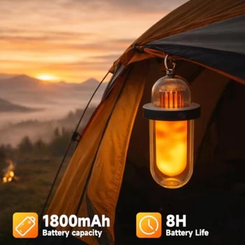 Luce da Campeggio per Esterni con Molteplici Fonti di Luce, Gancio Portachiavi Portatile, Mini Torcia, Luce d'Atmosfera per Campeggio