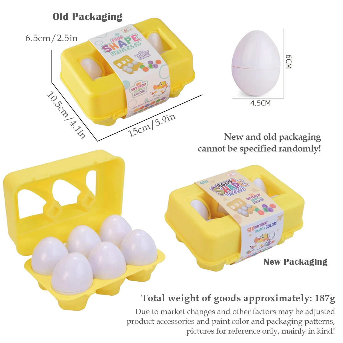 Egg Toys Mini Eggs Color Shape Pair Smart Recognition Sorter Puzzle Game Education Learning For Toddlers Boys Girls Gifts