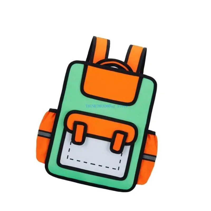 63HC Delicate Cartoon 3D Backpack Anime Styles Bag Casual School Bags for Students 1