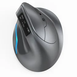 Ergonomic Wireless Bluetooth Mouse with OLED Screen and RGB Lighting, Rechargeable Optical Design (F26C mouse)