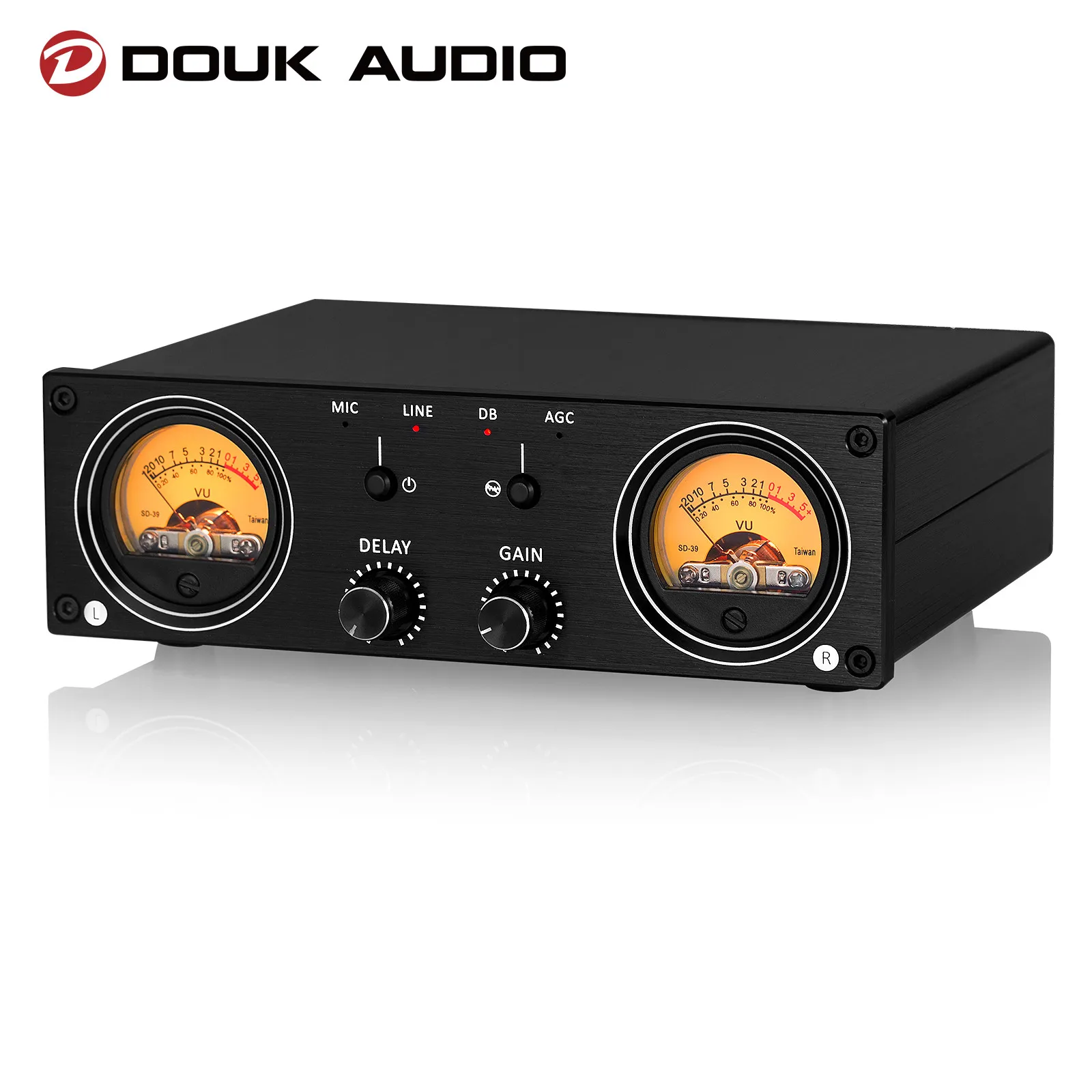 Douk Audio Dual Analog VU Meter Sound Level DB Panel Display 2-way
