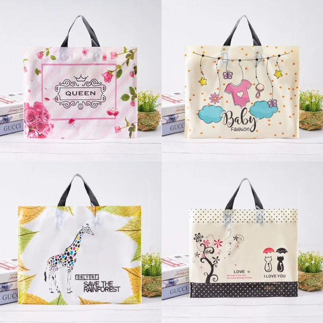 50pcs/pack Plastic bag With Handle Flower Cute Gift bag Large Shopping  Cloth Bag Party Gift Packaging Bags Party Supplies House - AliExpress