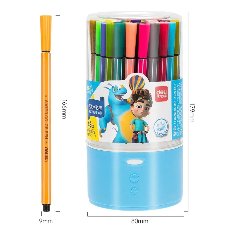 Washable Watercolor Pen Deli 48 Color Set for Art Painting