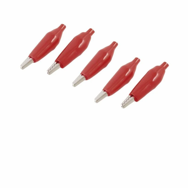 10 Pcs Random Color Soft Plastic Coated Testing Probe Alligator 28mm Clips 300V~5A Multifunctional Power Metal Clips New