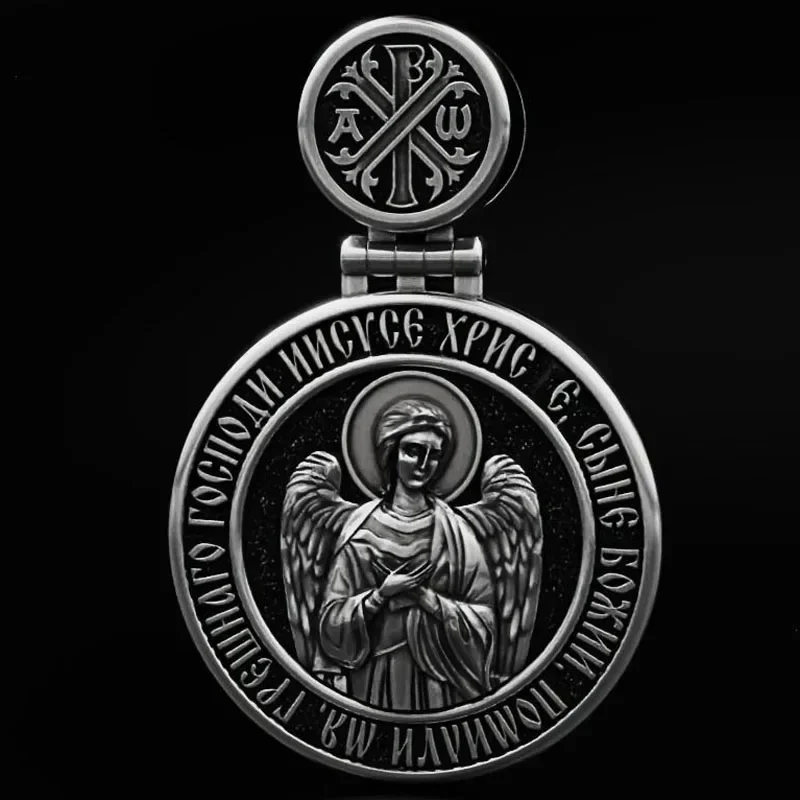 30g 3D With Saint Alexander And Guardian Angel Pendant  Customized 925 Solid Sterling Silver Pendant Street Fashion