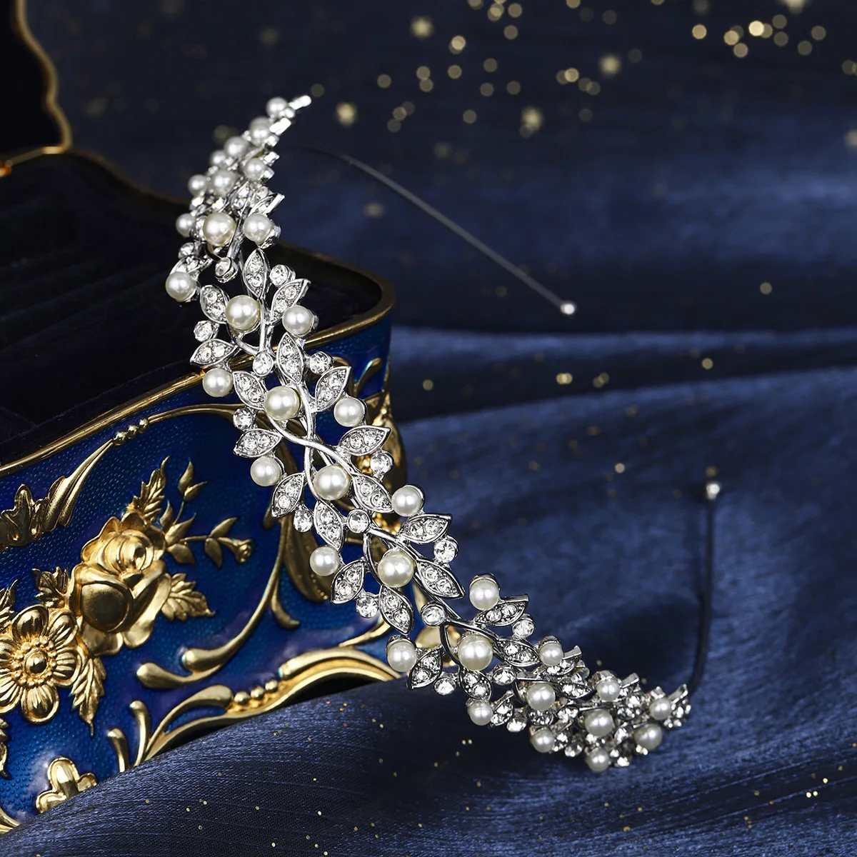Mode Silber Perle Strass Haarband Einfache und Vielseitige Kopfbedeckung Bankett Prinzessin Tiara Brautjungfern Stirnbänder Geschenk – Detail 6