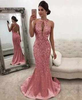 Hi Shy Bridal Luxury Evening Dresses O-Neck Mermaid Ankle-Length Sleeveless Sequin 2023 New of Cocktail Party Prom Dress Women 1