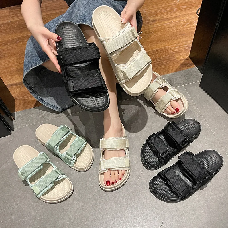 

Slippers Women's Summer Outer Wear Muffin Soft Bottom Fashion Hundred Magic Outdoor Thick Bottom Non-slip Beach Sandals Men