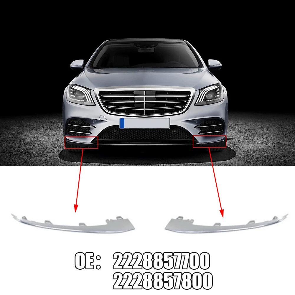 

2 шт., декоративная хромированная полоса на передний бампер для Benz W222 S Class 2018-2020 2228857700 L 2228857800 R