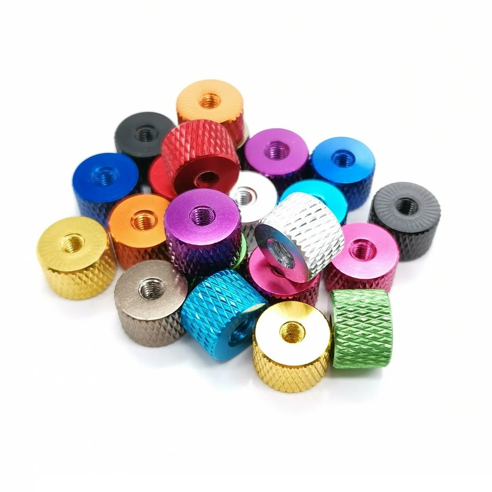 Aluminum Thumb Nut M3 M4 Aluminum thumb nut Knurled Hand round nuts anodized 11 colors 10pcs