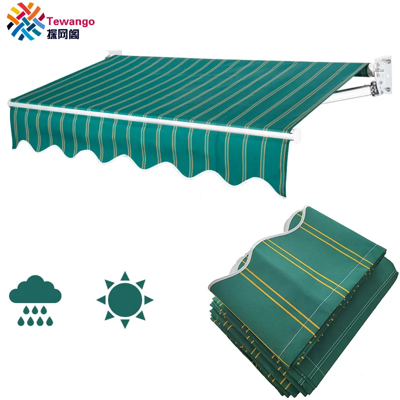 Size Strips Pure Color Outdoor Heavy Duty Awning Replacement Cloth Poly Fabric Telescopic Waterproof Store Banner outdoor awnings