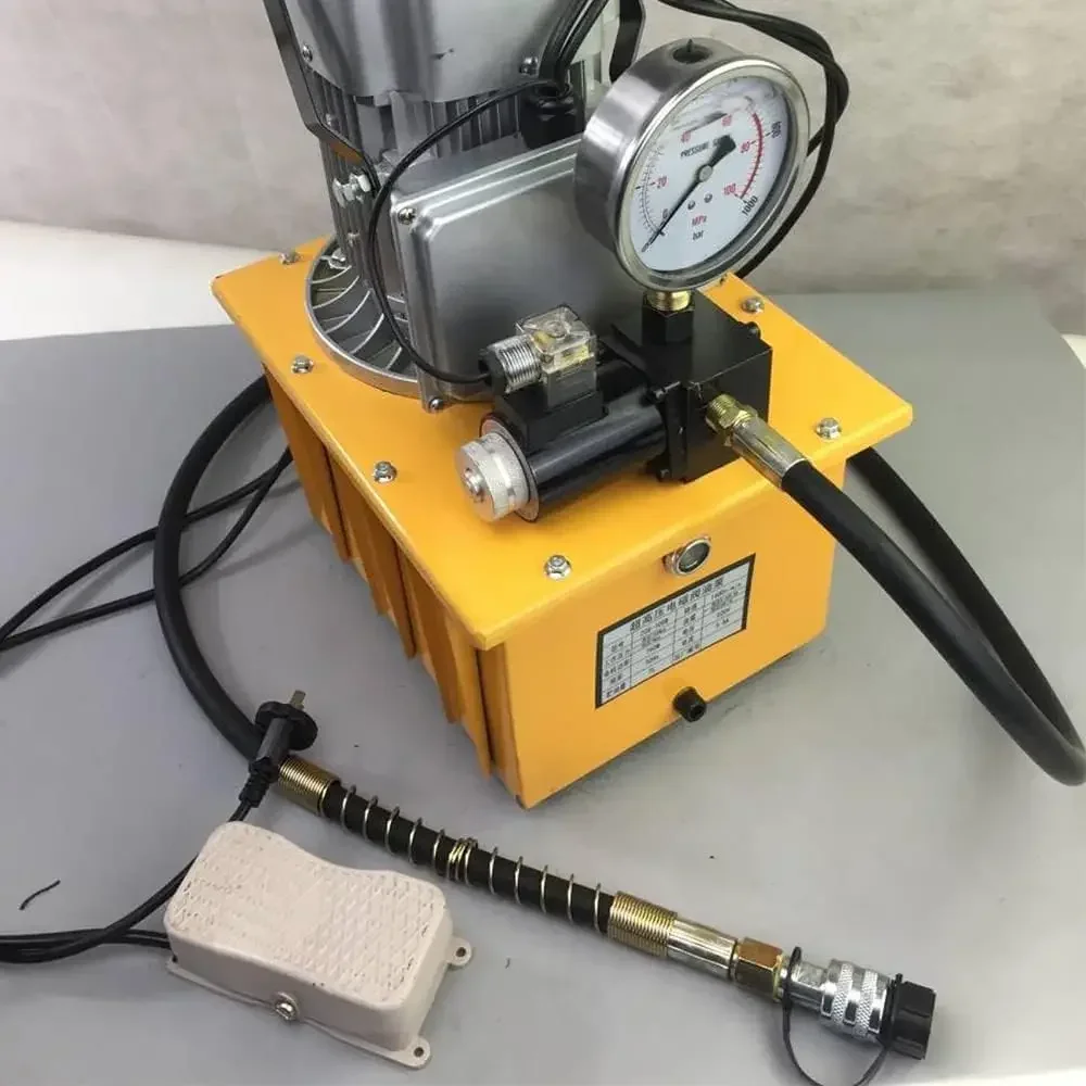 BYMAOCAR 750 W elektrische Hydraulikpumpe, einfachwirkend, Magnetventilsteuerung, 10000 PSI, 7 l, 700 Bar Hydraulikventil – Detail 5