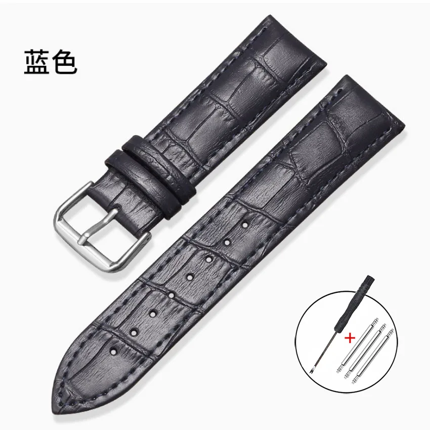 Elegant Genuine Leather Watch Strap: Soft Business Wristband with Pin Buckle