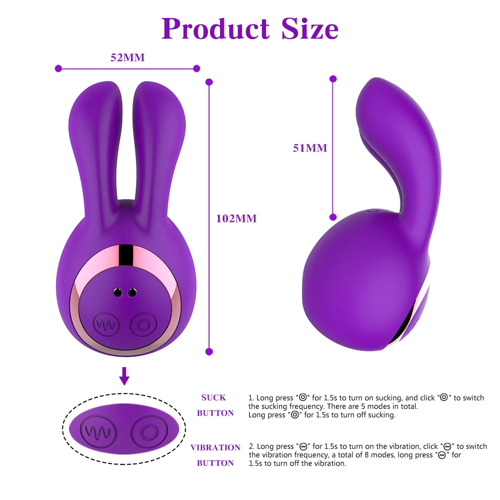 Forma di coniglio SEXSOHO Succhiare il vibratore del clitoride G Spot Massager Mini Bunny Vibration Toy Ottimo per la femmina_voghion.com