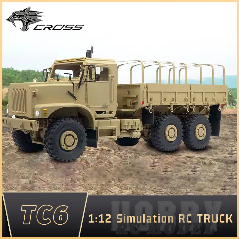 CROSSRC TC6 6X6 6WD 키트 1/12 RC 전기 원격 제어 모델 자동차 시뮬레이션 군사 트럭, 성인 키즈 완구