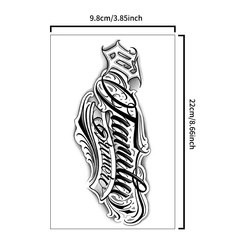 1Pc Handwritten Font Arm Waterproof Temporary Tattoo, Long-Lasting 1-2 Weeks, Realistic Semi-Permanent Fake Tattoo 4
