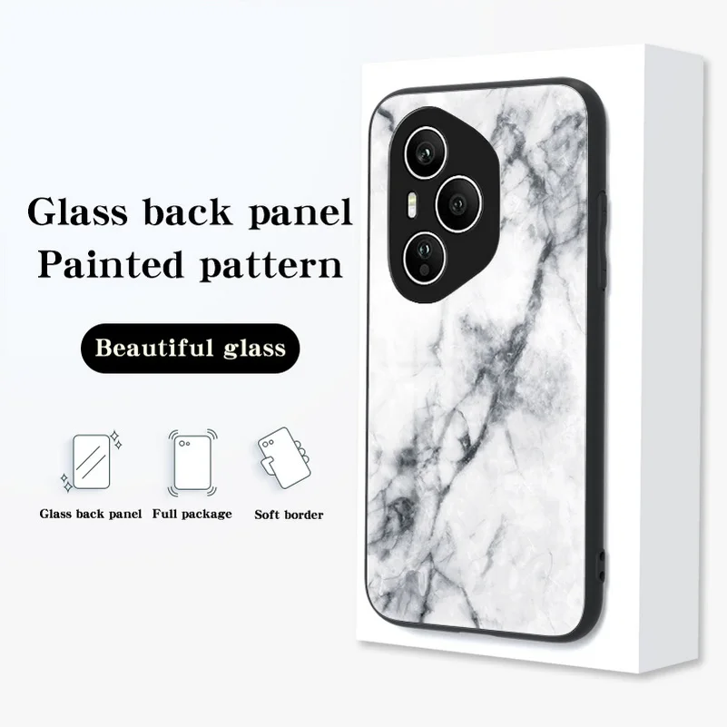 Glossy Marble Tempered Glass Phone Case