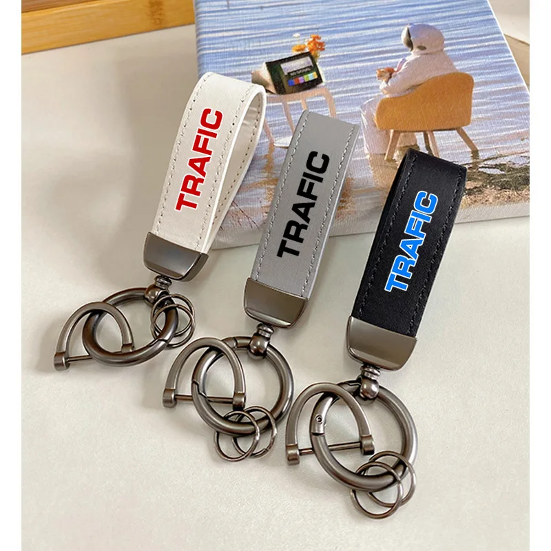 

For Renault Trafic 2 3 2022 Top Layer Cowhide Key Chain Car Accessories Custom Logo For Trafic Renault