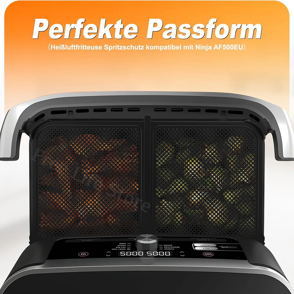 Air Fryer Accessories Splatter Shield Foldable Anti Splash Guard for Ninja AF500 Reusable Silicone Hot Air Fryer Protector Heat Coil Protection Baking Tools