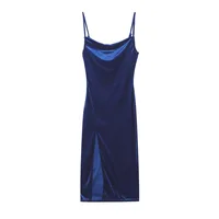 2024 woman European American Dresses style women’s clothing 2024 new spring summer fashion sexy slim fit slit suspender dress
