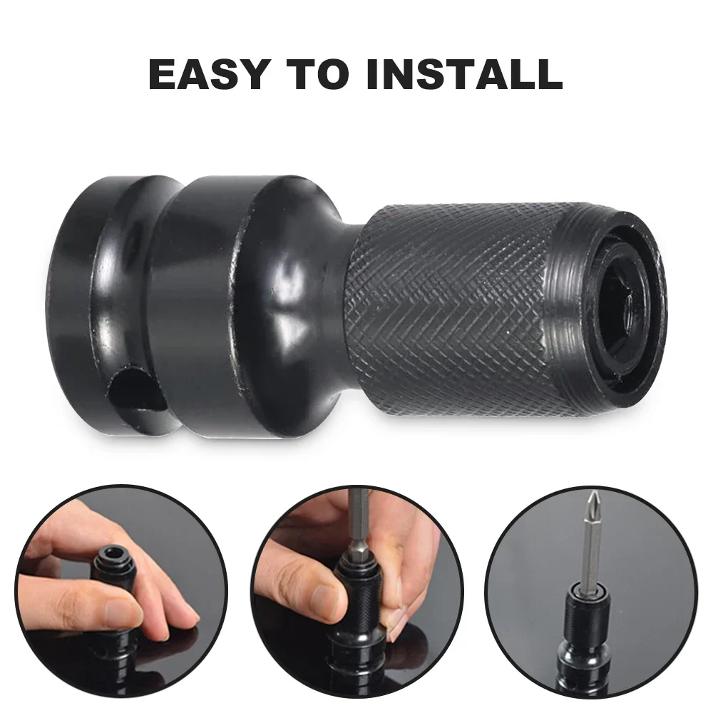 Socket Adapter Universal Wrench Adapter 1/2 Inch Square to 1/4 Inch Hex Ratchet Socket Converter 2025