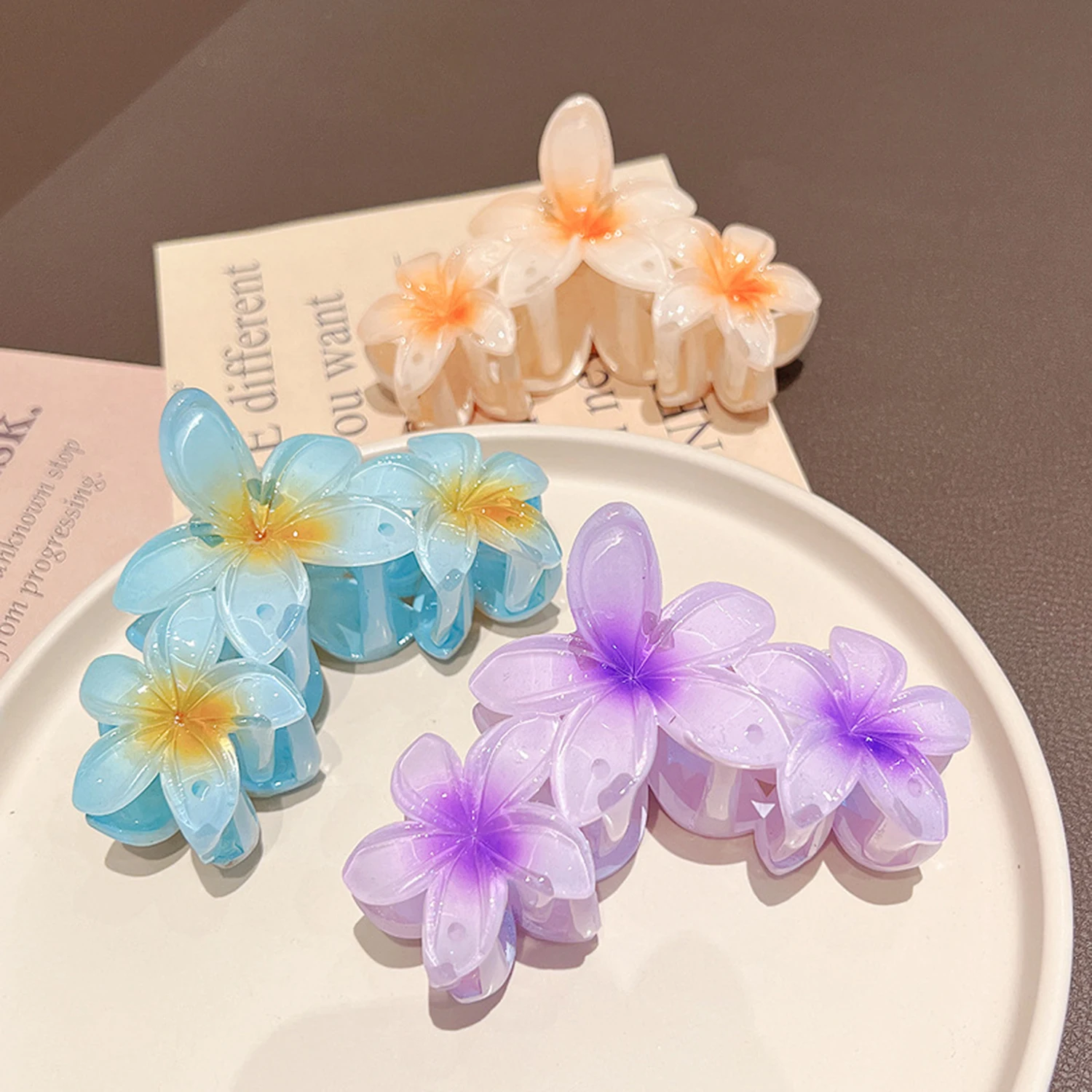 

Girls Korean Flower Shape Hair Claw Headwear Ponytail Holder Hairpins Hair Clamps Barrette Sweet Crab Hair Clips For Women