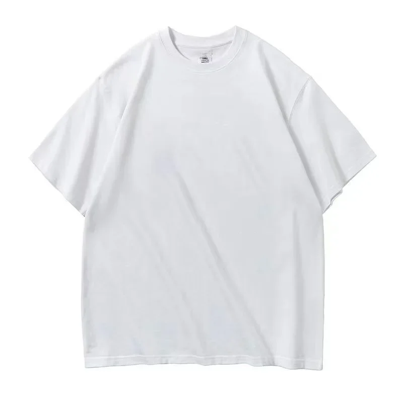 thumbnail image 1 of Camiseta de manga corta de verano para hombre, de algodón puro, sencilla, moderna, de corte holgado, para estudiantes, de media manga, 1 of 5