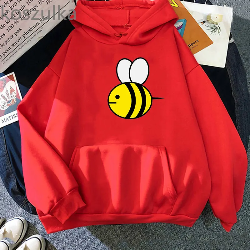 New Bee Printing Hoodie Men's Sweatshirt Thickened Casual Cartoon