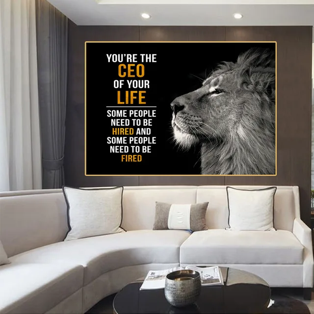 Inspiráló Állati Oroszlán Poszter És Nyomtatja A Modern Vászonfestmény Fali Művészet Képet Nappali Otthoni Dekorációhoz - Image 4