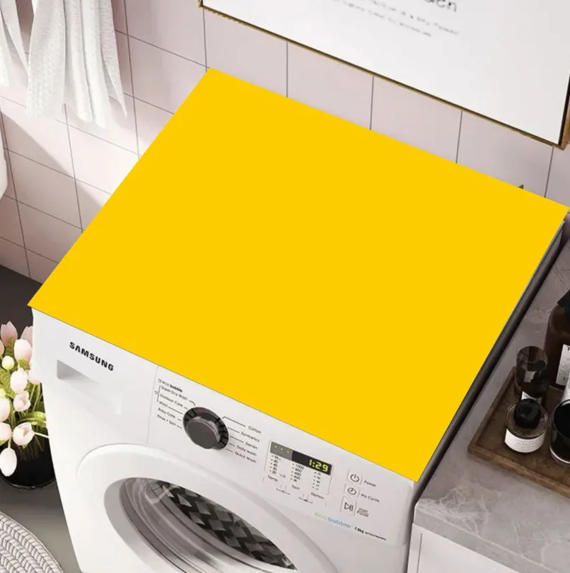 Solid Color Drum Washing Machine Cover Pad Anti-dust Cover  Sun Protection Cover Towel Water-absorbent and Non-slip
