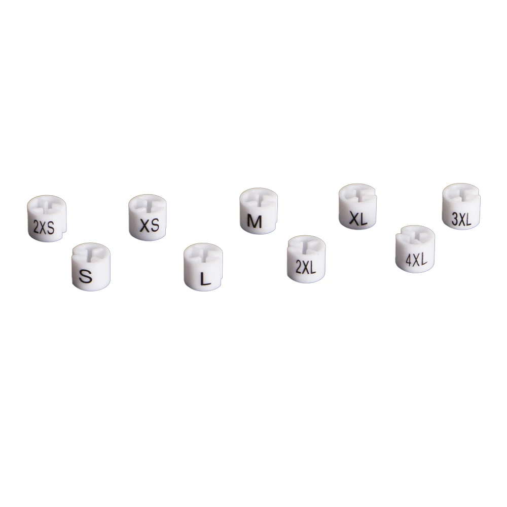 White Size Markers For Hangers Regular Sizes Printed Black Pants Garment Clothes Hanger Tube Size Cube Clips Label Plastic Tags