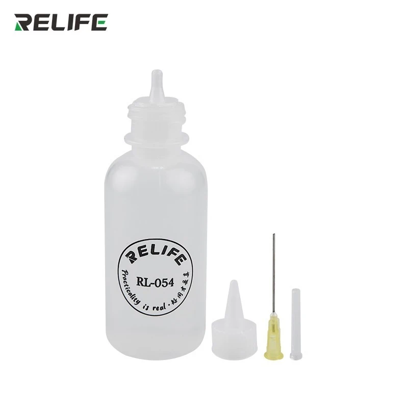Soldering Cleaner RELIFE RL-054 50ml Needle Tip Cleaning Liquid Flux Alcohol Oil Dispenser Plastic Hand Bottle Cleaner DIY Repair Tools