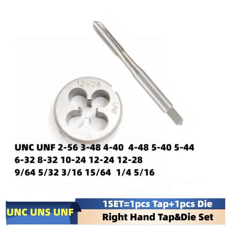 1Set American Screw Hand Tap and Die Set Fine Thread Dies Taps Suit UNC