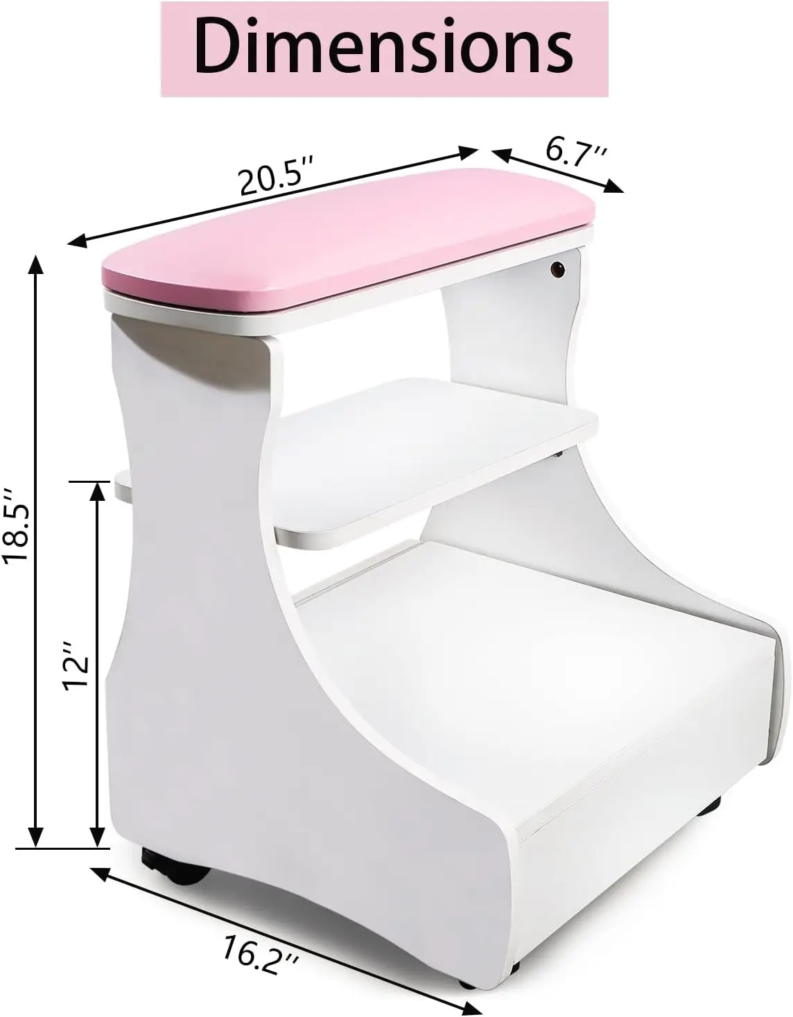 Pedicure Foot Rest Manicure Foot Rest with Wheels PU Leather Home Beauty Footrest Pedicure Stool Stand for Home S