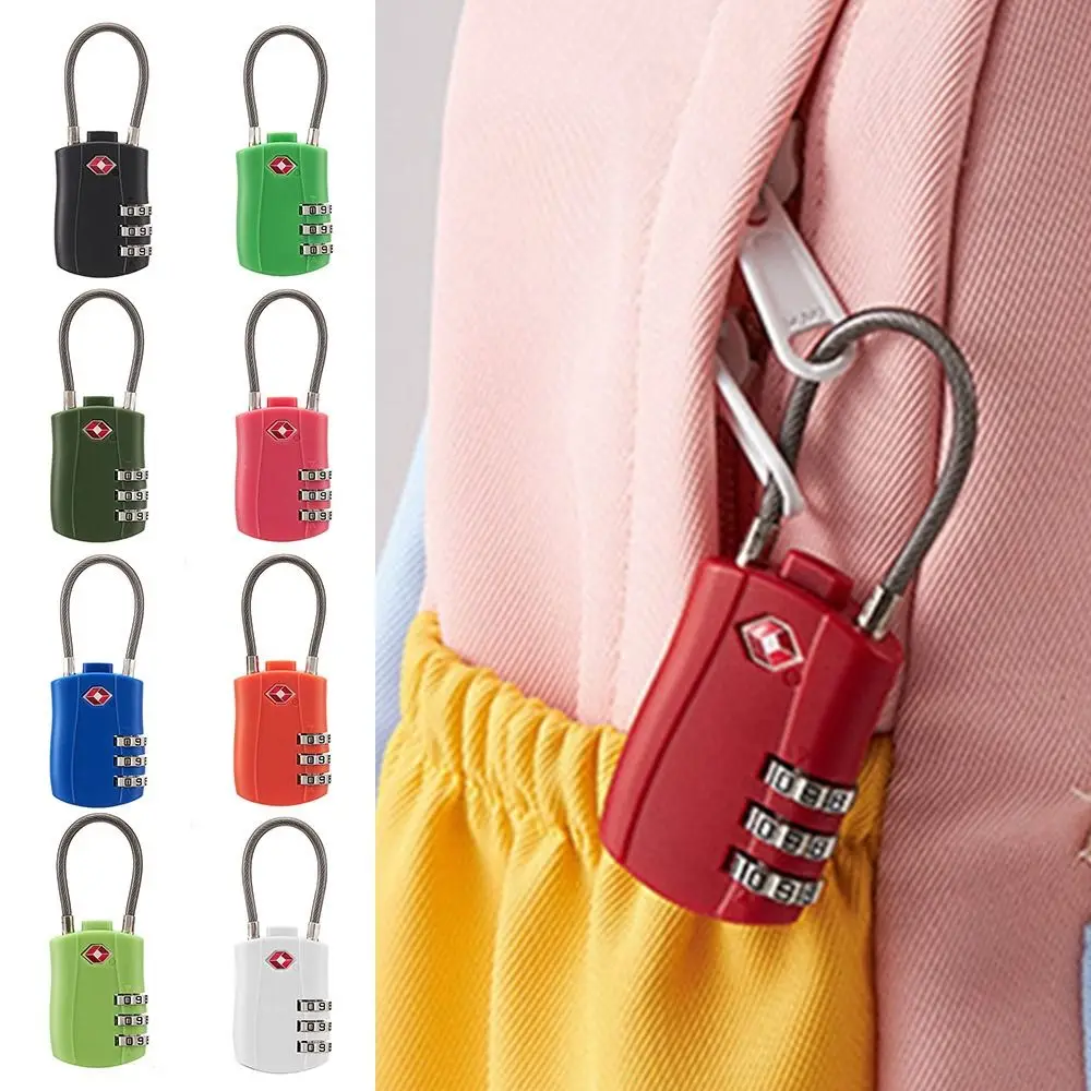 Description Picture 6 of itemAnti-theft Wire Rope Padlock 3 Digit Combination Lock Customs Password Lock Travel Security Tool Practical Home Hardware