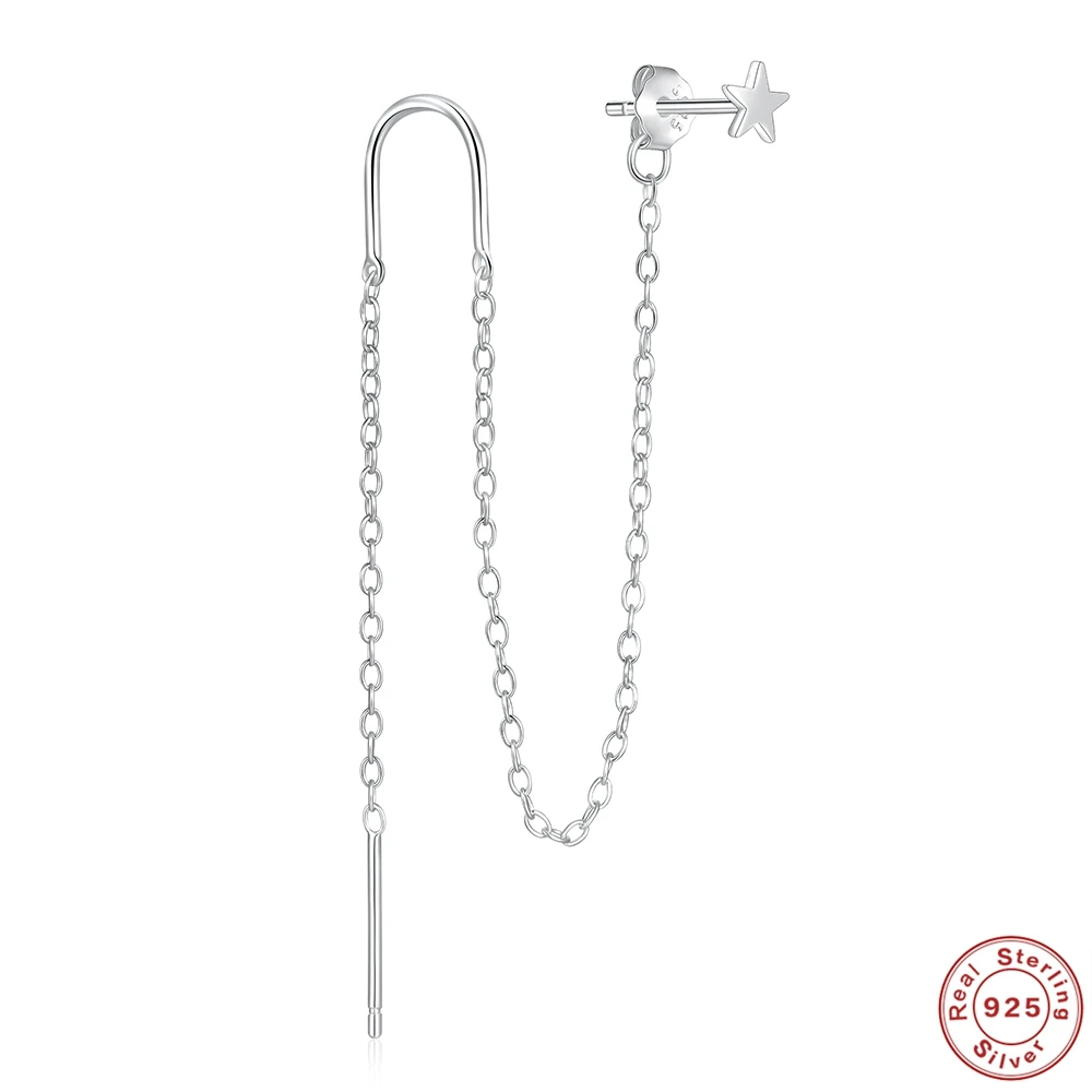Orecchini a filo in argento / Orecchini in argento sterling 925 / Gioielli minimalisti / Orecchini fatti a mano / Orecchini da donna / Orecchini pendenti e pendenti - Italia