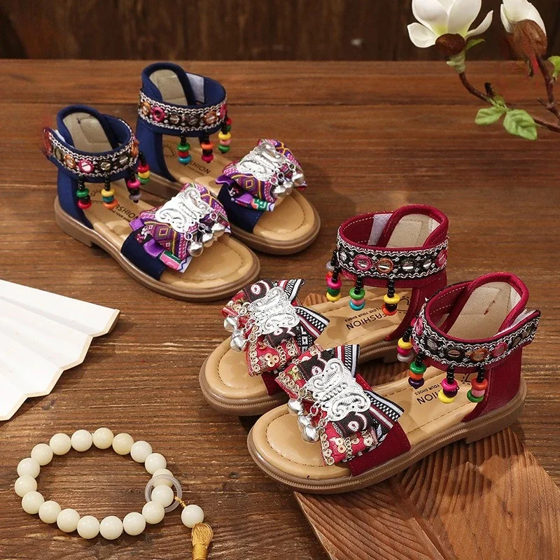 Girls National Retro Style Open Toe Sandals