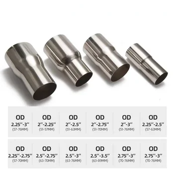 ท่อไอเสียสแตนเลสสำหรับดัดแปลงรถยนต์และรถจักรยานยนต์ ท่อแปลงขนาด ท่อลดขนาด ข้อต่ออะแดปเตอร์ 1